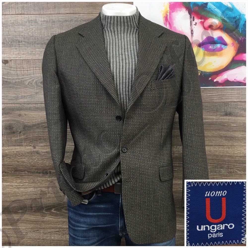 Vintage Ungaro Mens Blazer Sport Coat Three Button Jacket Size 40L Casual Suits